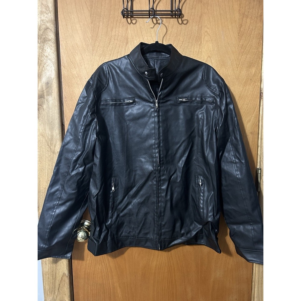Biker Jacket Pleather Size 2XL Black New Without tags